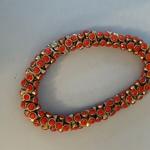Stella & Dot Red and Gold Beaded Bracelet